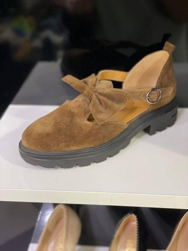 WhatsApp Image 2022-09-09 at 18.06.19 Pantof Casual Piele Întoarsă Camel Fundă