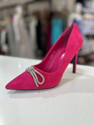 Pantofi velur fucsia