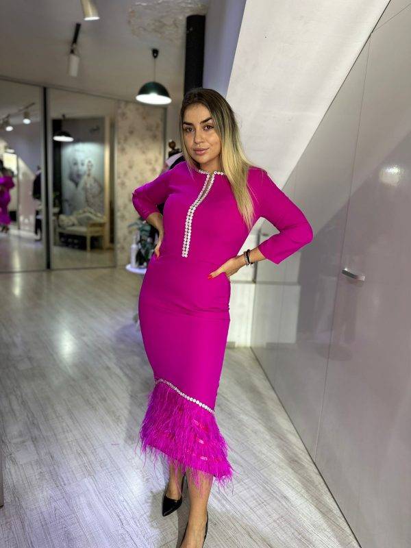 Rochie fame midi fucsia
