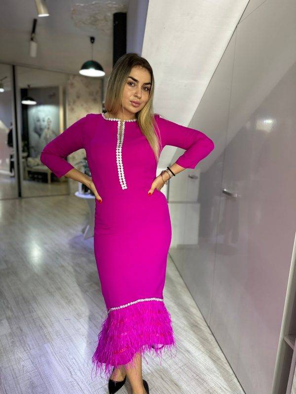 Rochie fame midi fucsia
