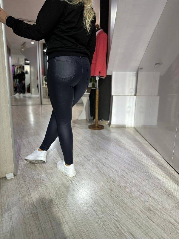 Pantaloni imitatie bleumarin