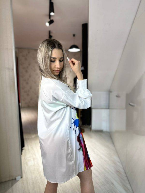 Rochie tip camasa vogue alba