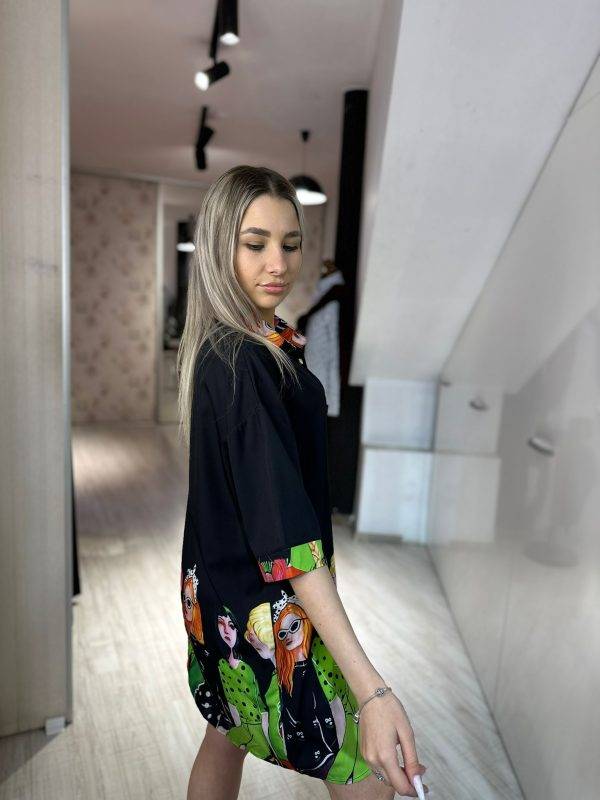 Rochie tip camasa maneca scurta black