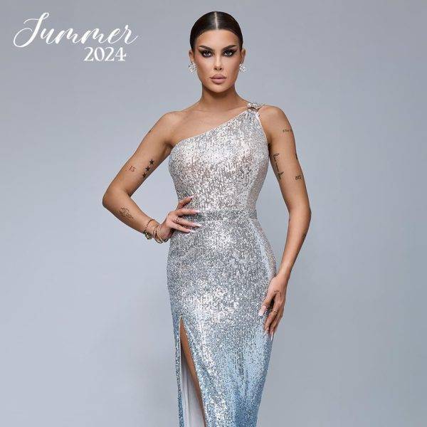 Rochie bianca silver