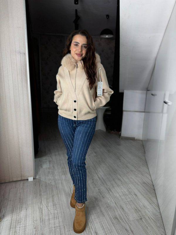 Jacheta tricot bej