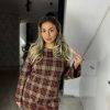 Rochie in carouri cu fundita