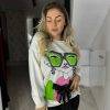 Bluza imprimeu ochelari