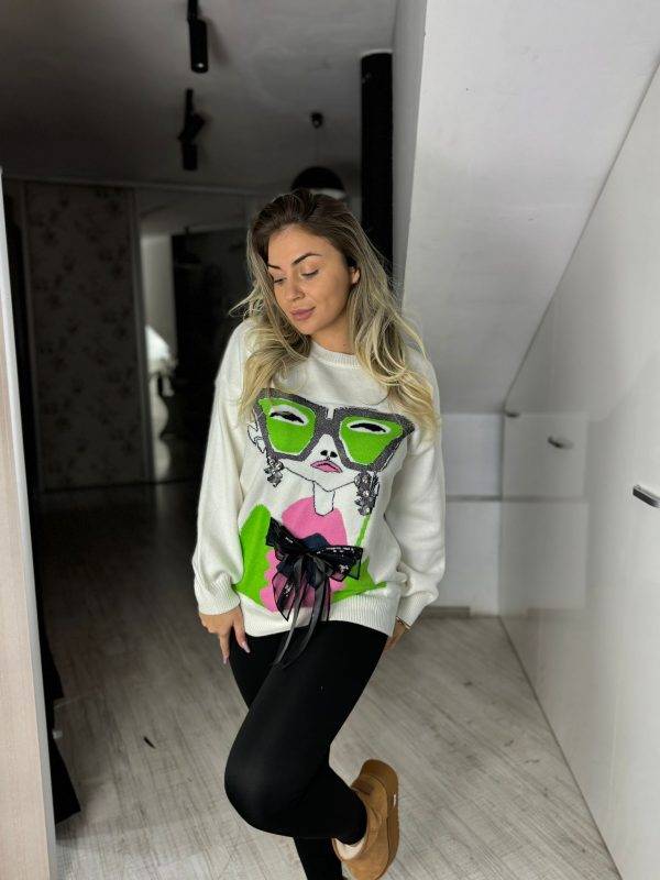 Bluza imprimeu ochelari