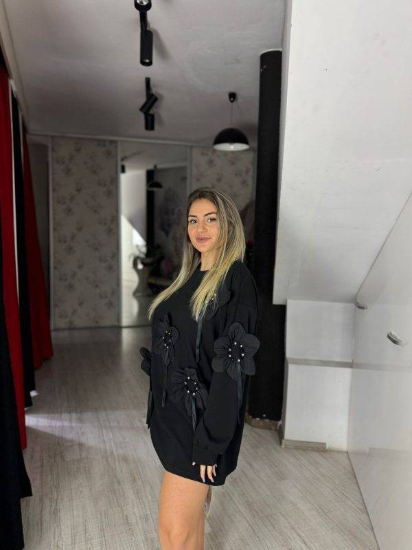 Bluza lunga cu flori 3d