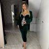 Rochie verde din catifea