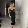 Rochie neagra cu puf