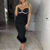 Rochie neagra cu puf