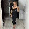 Rochie neagra cu puf