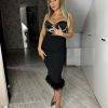 Rochie neagra cu puf