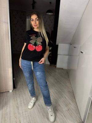 Blug momfit cu elastic in talie