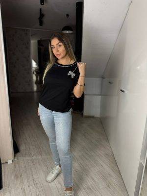 Blug skinny pietre mijloc