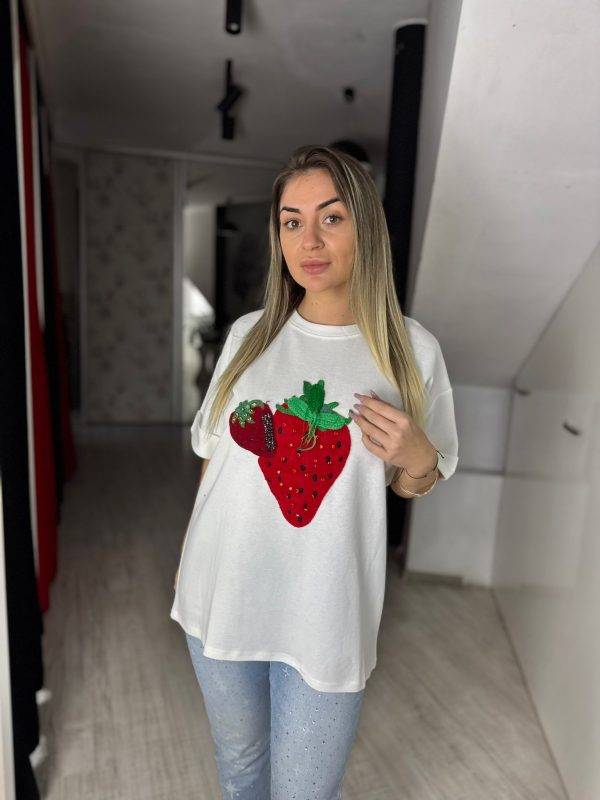Tricou imprimeu capsuna