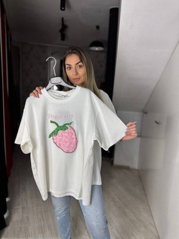 Tricou imprimeu capsuna