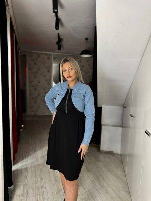 Rochie cu maneci din blug