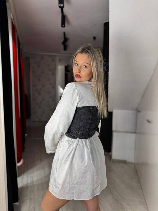 Camasa tip rochie albastra si neagra