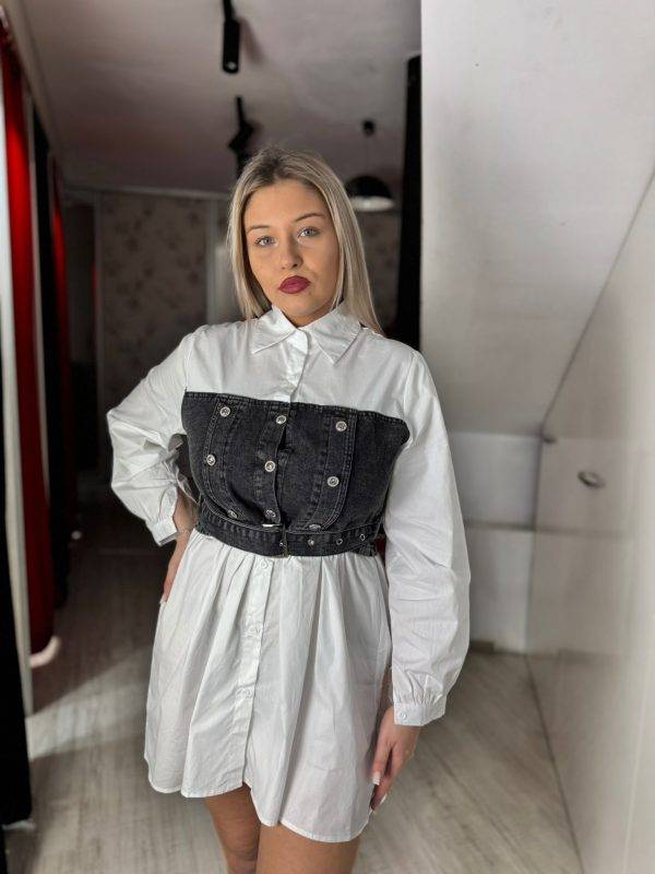 Camasa tip rochie albastra si neagra