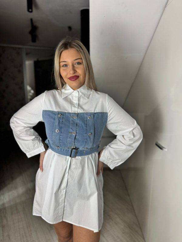 Camasa tip rochie albastra si neagra