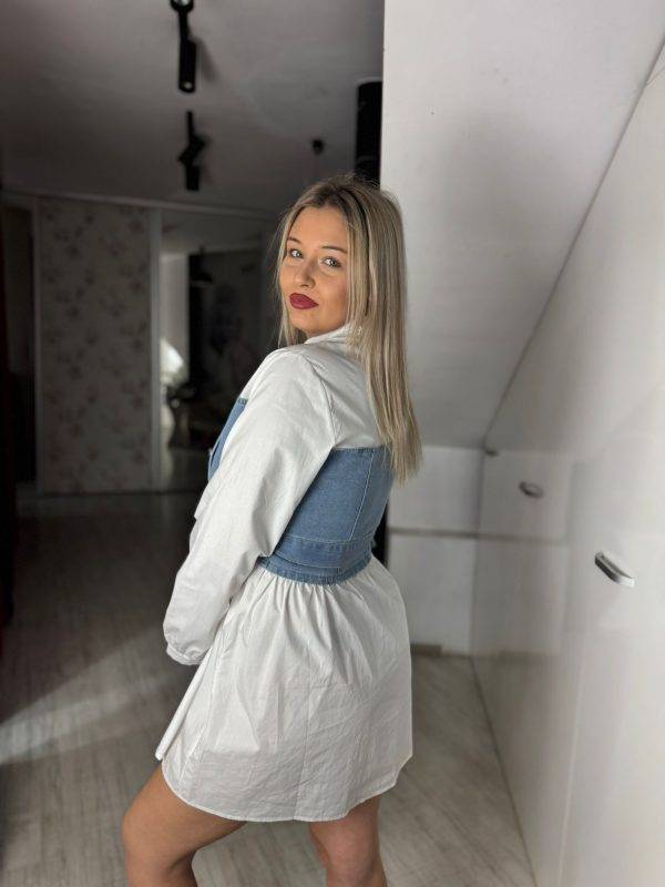 Camasa tip rochie albastra si neagra