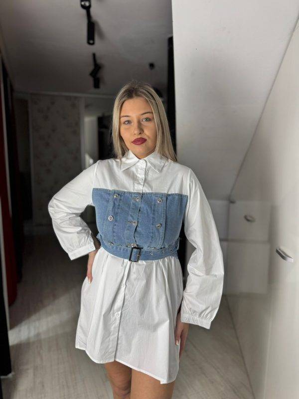 Camasa tip rochie albastra si neagra