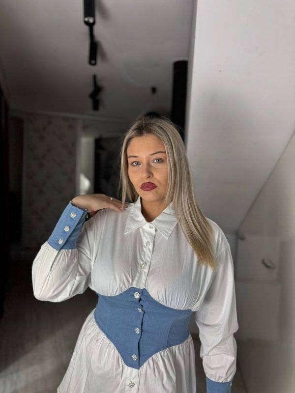 Camasa tip rochie cu, corset din jeans