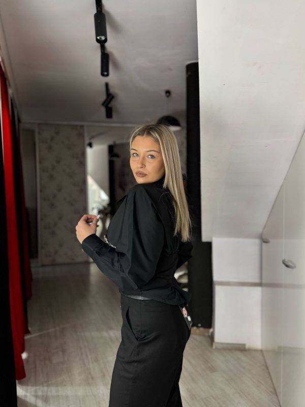 Camasa neagra tip corset