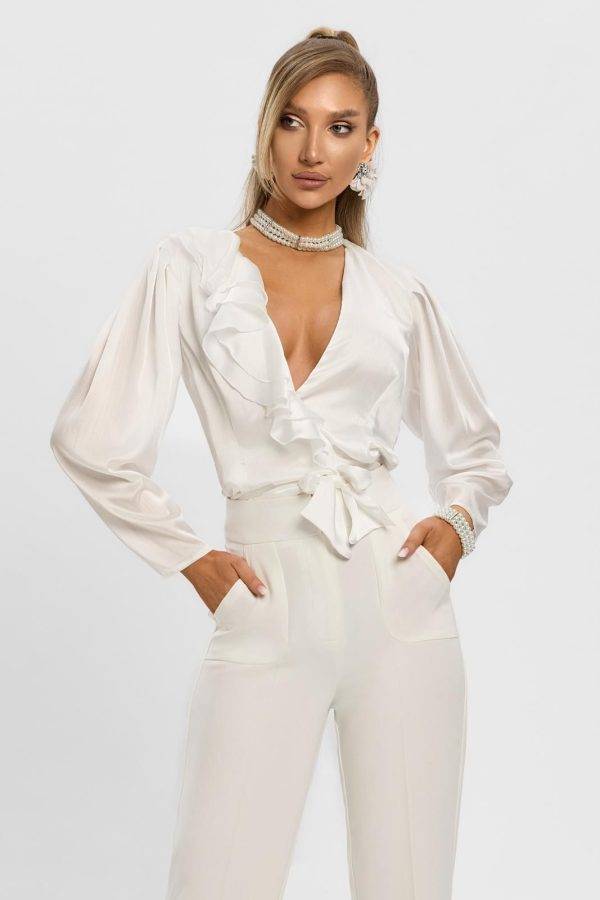 Camasa alba cu volane