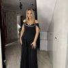 Salopeta neagra cu pantalon plisat