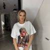 Tricou imprimeu fata cu ochelari