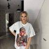 Tricou imprimeu fata cu ochelari