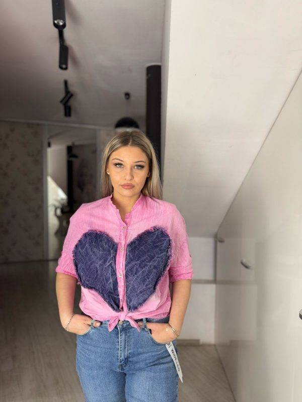 Camasa cu inima din jeans