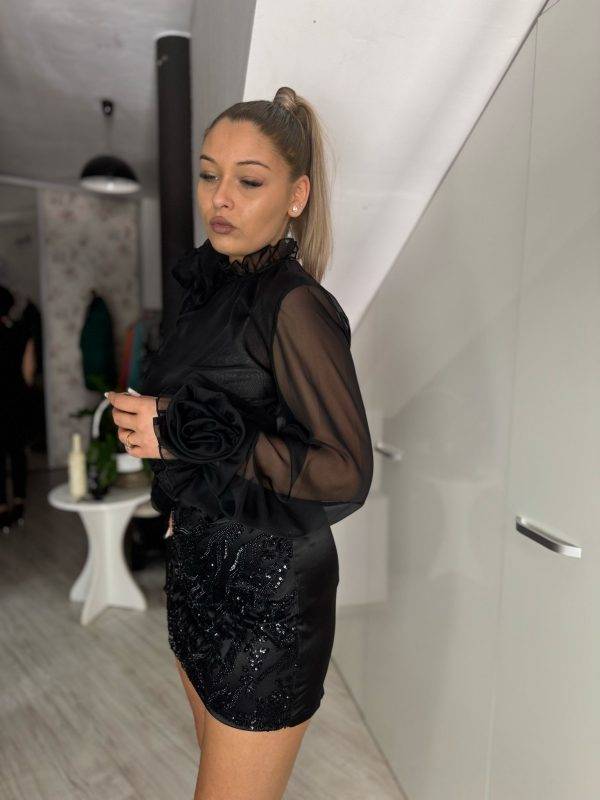 Camasa neagra cu trandafiri 3d