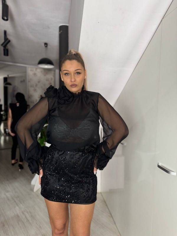 Camasa neagra cu trandafiri 3d