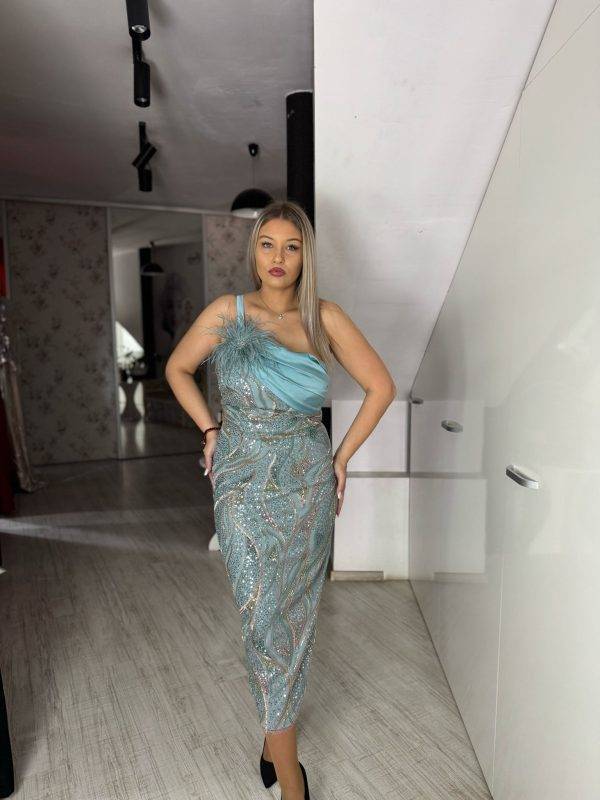 Rochie turquoise midi