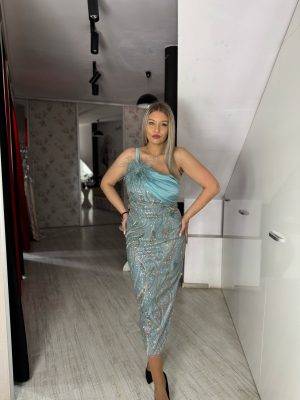 Rochie turquoise midi