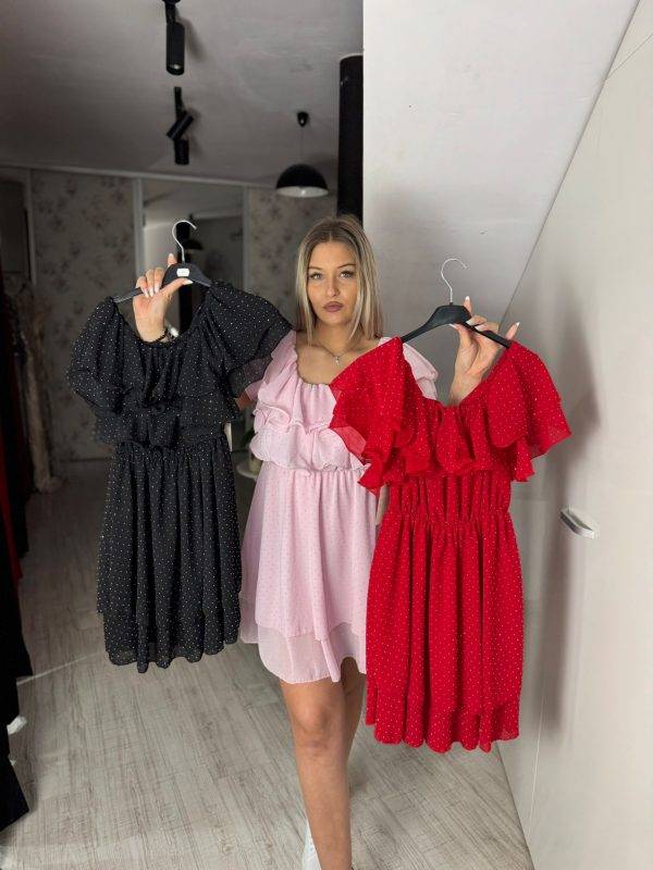 Rochie scurta cu volane