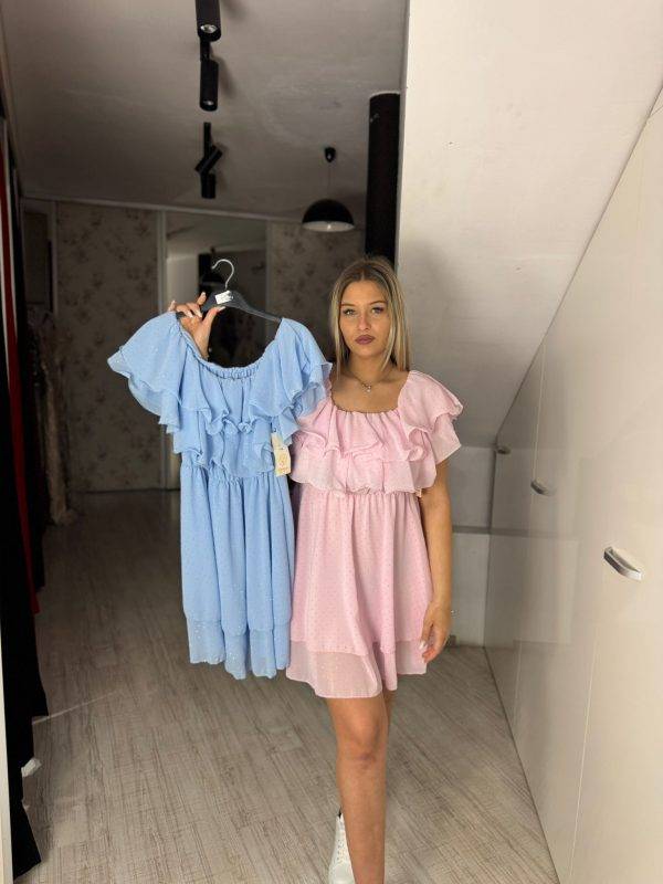 Rochie scurta cu volane