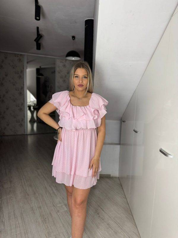 Rochie scurta cu volane