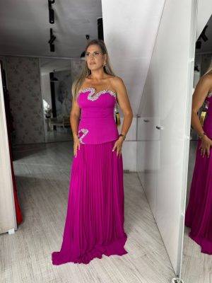 Rochie fucsia lunga