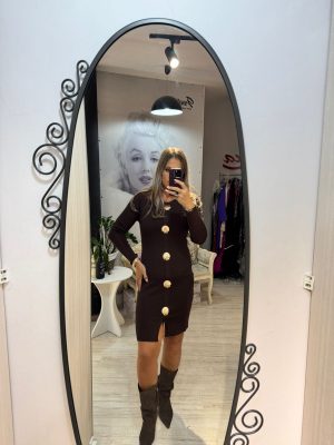 Rochie din tricot cu nasturi scoica