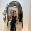 Rochie midi black cu pene si pietre