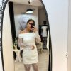 Rochie white cu maneci din dantela