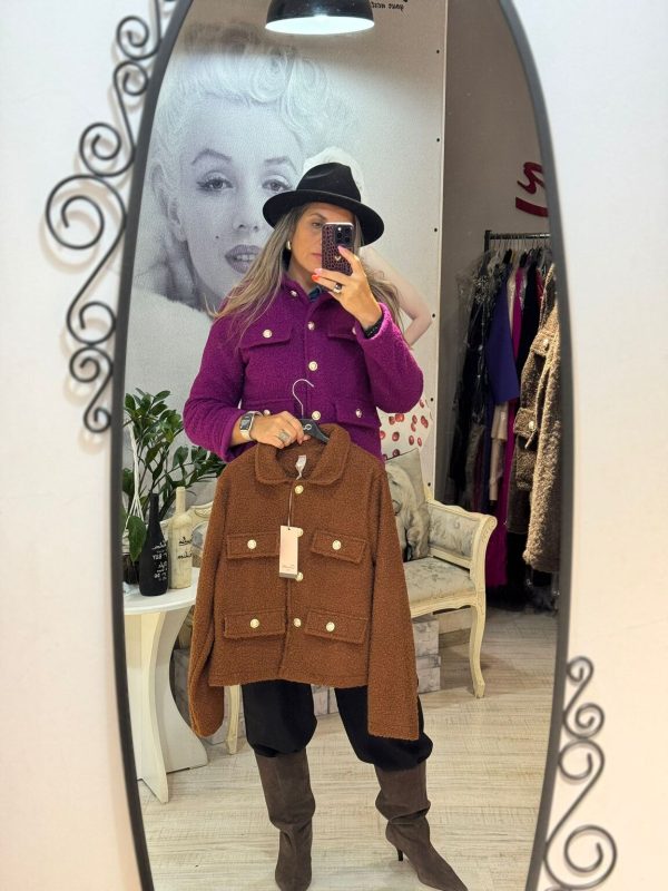 Cardigan scurt bucle