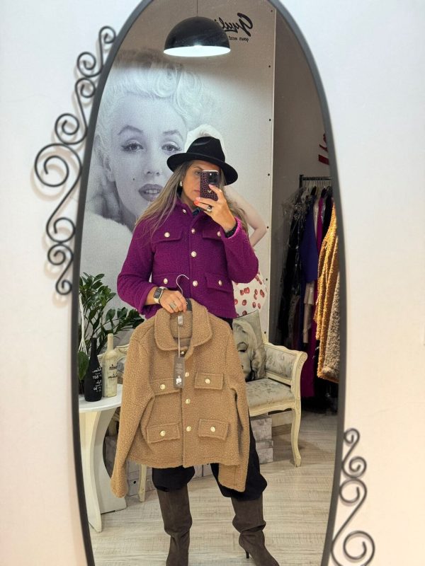 Cardigan scurt bucle