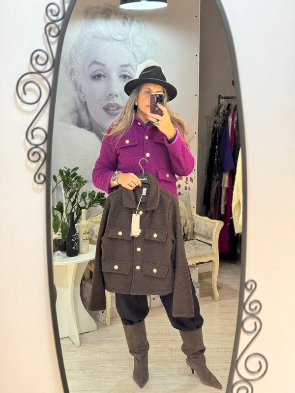 Cardigan scurt bucle