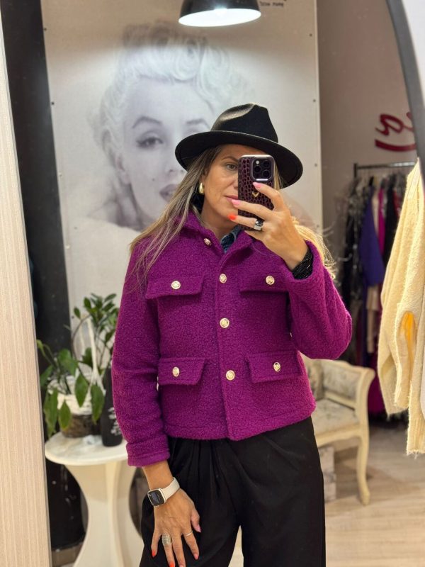 Cardigan scurt bucle